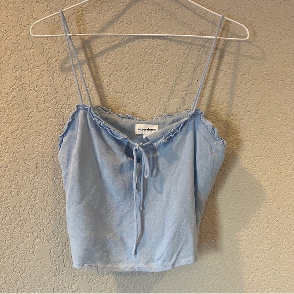 Superdown Blue Crop Top - Picture 2 of 6